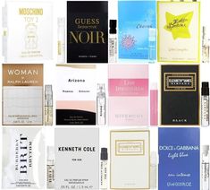 PRICES MAY VARY. Women's Designer Fragrance sampler set - 12 Randomly Picked Perfume Vials Quantity: 12 vials / Range from 0.03 oz to 0.06 oz - You will receive 12 Random vials, not all samples are pictured - just a stock photo of samples that may be included in the assortment. Vials marked SAMPLE NOT FOR SALE. These are Sample Vials, NOT Mini Bottles Airlines approve! Great for travel or to try out before buying the full size product. All fragrances are brand new, never used or tested. Due to F Guess Seductive, Designer Perfume, Designer Fragrance, Perfume Sample, Perfume Sale, Fragrance Samples, Perfume Store, Perfume Samples, Perfume Design