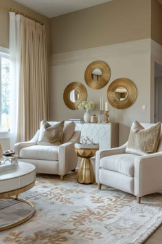 40 Beige Living Room Ideas to Inspire a Warm Space Beige Gold Interior Design, Boho Living Room Neutral, Beige And Taupe Living Room, Gold Accent Living Room, Beige White And Gold Living Room, Cream Colored Furniture Living Room, Beige Wallpaper For Living Room, Neutral And Gold Living Room