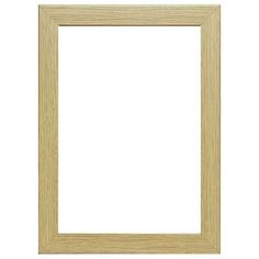 an empty wooden frame on a white background