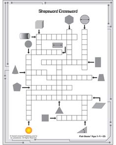 a crossword puzzle with different shapes and sizes