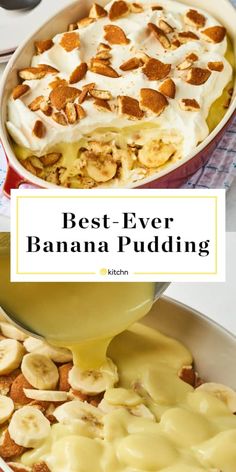 the best ever banana pudding in a white dish