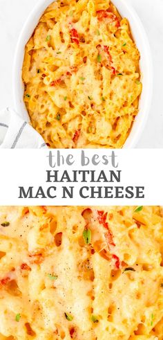 https://damnspicy.com/haitian-mac-and-cheese/ Bahamian Macaroni And Cheese, Mac And Cheese Au Gratin, Carribean Mac And Cheese, Haitian Dinner Recipes, Easy Caribbean Dinner Recipes, Macaroni Gratin Haitian, Haitian Dinner Ideas, Creole Mac And Cheese, Macaroni Au Gratin Haitian