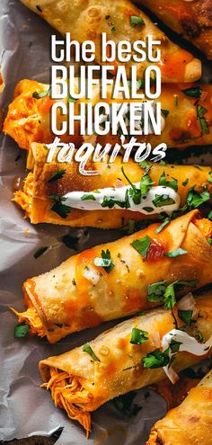 the best buffalo chicken taquitass recipe is on display in this magazine cover