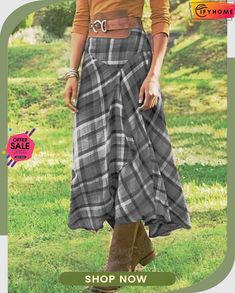 Checkered/plaid Casual Cotton-blend Skirt Plaid Long Skirt For Spring, Plaid Midi Skirt For Fall, Spring Plaid Relaxed Fit Skirt, Spring Plaid Relaxed Skirt, Casual Plaid Mini Skirt, Plaid Lined Skirt For Spring, Casual Plaid Midi Skirt, Spring Plaid Lined Skirt, Plaid Midi Skirt Casual Style