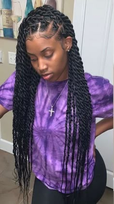 Havana Twist Braids, Straight Human Hair Bundles, Braided Hairstyles For Black Women Cornrows, Havana Twist, Jumbo Box Braids, Twist Braid Hairstyles, Braided Ponytail Hairstyles, Box Braids Styling, Girls Hairstyles Braids