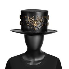 Material:Faux Leather 
Weight:0.43KG 
Size:One Size 
Outside Length:33.5CM/13.19" 
Inside Length:19CM/74.8" 
Depth:14CM/5.51" 
Sku:HA42572 Evening Hat, Gentleman Hat, Steampunk Party, Leather Top Hat, Steampunk Top Hat, Steampunk Leather, Steampunk Hat, Magic Hat, Black Leather Flats