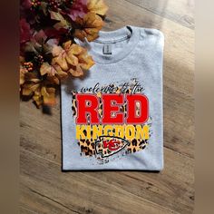 Super Cute Tee. On Gildan Adult Unisex 50/50 Ash Grey Tee Shirt. Made With Sublimation. Ships Within 3 Business Days. Diy Kc Chiefs Shirt, Cute Chiefs Shirts, Kansas City Chiefs Vinyl Shirts, Kc Chiefs Shirts, Chiefs Clothing, Mens Kc Chiefs Shirts, Kc Chiefs Shirts Fanatics ®, Chiefs Shirts, Kc Chiefs