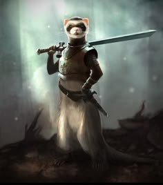 A Ferret, Fantasy Races, Fantasy Warrior, Fantasy Rpg, Fantasy Inspiration, Magical Creatures, Fantasy Artwork