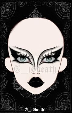 If you use it, give me credits! Trad Makeup Goth, Goth Makeup Looks Trad, Goth Eye Looks, Gothic Drag Makeup, Gothic Make Up Ideas, Goth Makeup Drawing, Goth Makeup Inspo Drawing, Goth Makeup Template