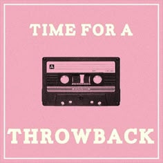 a pink and white poster with an old fashioned cassette