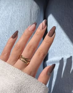 Express yourself through the art of nails Milk Tea Brown Nails, Nov Nails 2023, Soft Gel Nails Design For Morena, Minimal Nail Design Natural, Brown Nail Ideas Chocolate, Brown And Pink Nails Design, Dark Brown Nails Acrylic, Brown Gel Nails Designs, Brown And Nude Nails