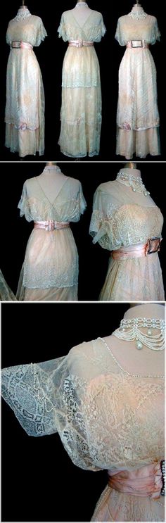 Fashion 1910, Hanging Beads, 20th Century Fashion, Old Dresses, Antique Dress, Vintage Gowns, Antique Clothing