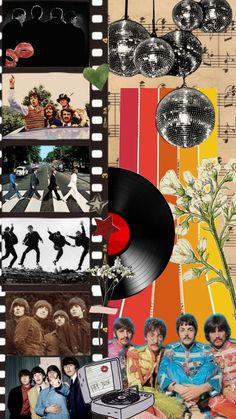 the beatles collage is featured in this image