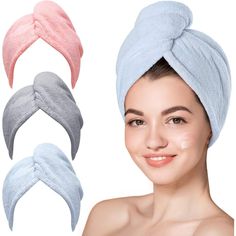 Microfiber Hair Towel, 3 Packs for Wet Hair, Drying Hair Wrap Towels for Curly Hair Women Anti Frizz Hair Towel Turban, Microfiber Hair Towel, Hair Towels, Hair Towel Wrap, Hair Drying, Hair Turban, Curly Hair Women, Hair Women, Anti Frizz