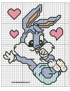 a cross stitch pattern with an image of a cartoon character