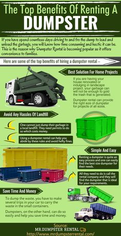 the top benefits of renting a dumpster info sheet for your home or business