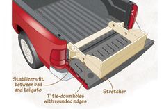 an image of the back end of a truck with parts labeled in english and german