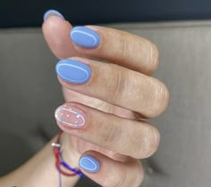 Cute Sns Nail Ideas For Spring, Gel Nails Polish Ideas, Gel Nails Short Round, Really Short Nails Ideas Simple, Spring Nail Inspo Short, Paint Short Nails, Super Short Nails Ideas Simple, Easy Nail Art For Short Nails, Light Blue Short Nails