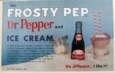 an advertisement for frosty pepper and ice cream