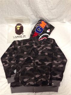 Black Bape Hoodie, Bape Shark Hoodie, Bday Outfits, Bape Outfits, Fire Clothes, Bape Shark, Bape Hoodie, Ape Bape, Shark Hoodie