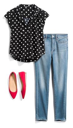 Love this outfit, but dark denim since I don’t look good in light washes Spring Jeans, Jeans Shoes, Stitch Fix Outfits, Skirt Maxi, Polka Dot Blouse, Fashion Over 50, Inspiration Mode, Primavera Estate