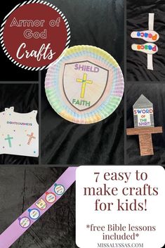 paper plate crafts for kids with the words, 7 easy to make crafts for kids