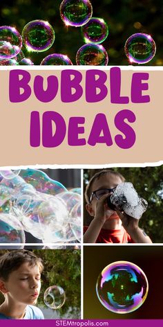 bubble ideas for kids to make with soap bubbles and other things that are in the air