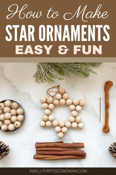 the star ornament is made out of cinnamon sticks and other ingredients to make it