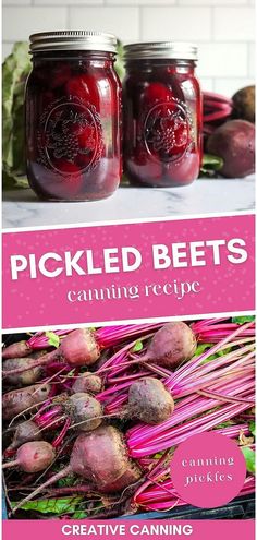 pickled beets canning recipe with text overlay