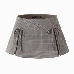 Olivia Mark - Seductive Short Skirt with Low Waist Butterfly Knot Belt Mini Dress Bow, Dress Bow Tie, Knot Belt, Butterfly Knot, Skirt Y2k, Plaid Bow, Grey Plaid, Summer Black, Black Mini Skirt