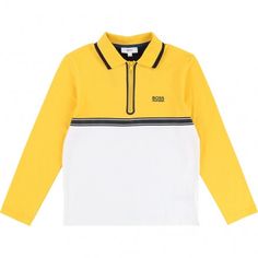 HUGO BOSS - POLO TOP | Zero 20 Kids Yellow Long Sleeve, White Polo Shirt, Polo Top