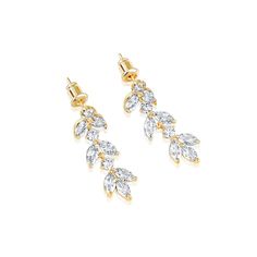 PRICES MAY VARY. Title: DIAMANTIO Marquise AAAAA+ Cubic Zirconia Earrings Leaf Women Jewelry CZ Elegant Tassels 18K Gold/White Gold Plated Luxurious For Women,Wedding Bride Bridesmaid Bridal Dangle Drop Earrings Crystal. Product Type: Departments > Women > Jewelry > Earrings > Drop & Dangle Gold Dangle Earrings, Diamond Dangle Earrings, Cz Jewelry, Cubic Zirconia Earrings, Engagement Anniversary, Crystal Drop Earrings, Gold Earrings Dangle, Diamond Design, Copper Earrings