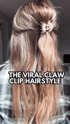 Little Hair Clips Hairstyles, How To Put Hair In Claw Clip, Half Up Clip Hairstyles, Half Up Claw Clip Hairstyles, Hair Clips Hairstyles, Claw Clip Hairstyle, Clip Hairstyle, Clip Hairstyles