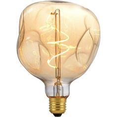 a light bulb that is turned on and has a wire wrapped around the top of it