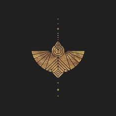 an artistic golden design on black paper