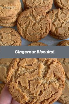 two pictures showing the different types of gingernut biscuits