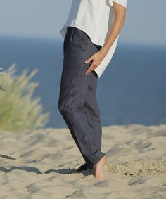 "Linen pants. Comfortable eco friendly straight summer linen pants with pockets. Casual women long trousers. This cozy natural linen pants will impact the felling of freedom and original style for every women who will wear it. The trousers are exceptionally comfortable and soft, made from prewashed and softened medium weight natural Lithuanian linen. You can choose from 47 different colors. * Please note that actual colors may vary due to your computer resolution and monitor color restrictions. Summer Linen Harem Pants, Summer Linen Harem Pants Straight Cut, Non-stretch Linen Beach Bottoms, Summer Linen Relaxed Harem Pants, Summer Relaxed Linen Harem Pants, Linen Straight Leg Bottoms With Pockets, Linen Pants With Pockets, Baggy Linen Summer Pants, Baggy Linen Bottoms For Summer