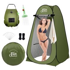 PRICES MAY VARY. FUN ESSENTIALS Pop Up Privacy Solar Shower Tent kit  This kit is specially designed for spending time outdoors in comfort. It is easy to setup, fold, transport and store in your backpack, truck, boat or an RV. Great addition for your outdoor gear.     Premium quality with best value  Easy to set up with a carry Bag  Great For any Outdoor Activies.     Each Pop Up Privacy ShowerTent Kit Included-    1 pop-up privacy tent 47.2" L x 47.2" W x 74.8"  8 Ground stakes and 4 stability Outdoor Toilet And Shower, Lost Lands Festival, Shower Bag, Wardrobe Change, Solar Shower, Lost Lands, Outdoor Toilet, Camping Toilet, Shower Nozzle