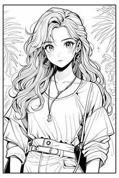 Model Coloring Pages, Anime Model, Color Drawing, 2024 Color, Art Manga, Art Color