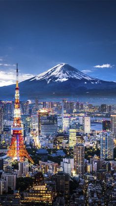 tokyo cityscape with mt fuji in the background