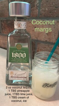 1800 Coconut Tequila, Coconut Margarita 1800, Coconut Tequila, Bartender Drinks Recipes