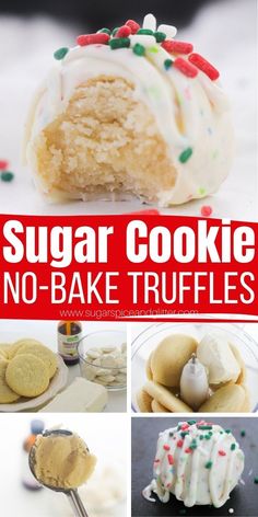 sugar cookie no - bake truffles collage