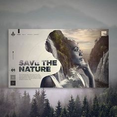 an image of a poster with the words save the nature on it and trees in the background