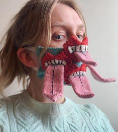 Cheeky Grin, Colossal Art, Pola Sulam, Fantasias Halloween, Best Face Mask, Knitwear Design, Mask Design, Animated Gifs