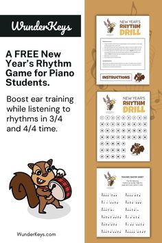 the new year's rhythm game for piano students