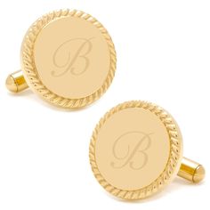 Simple elegance with a timeless style, our 14K Gold Plated Rope Border Round Engravable Cufflinks add a touch of elegance to any outfit while remaining masculine and dignified. Express your personality by adding a simple engraving, heartfelt message, or custom logo to the shiny, blank canvas. Our cufflinks will stand up to wear and maintain their sleek, shiny look thanks to being crafted from durable stainless steel. Pair with and personalize our Gold Plated Stainless Steel Engravable Tie Bar to Designer Cufflinks, Rope Border, Tie Bar, Engraved Items, Blank Canvas, Simple Elegance, Custom Logo, Custom Logos, Timeless Style