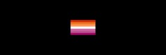 an orange and pink square is in the middle of a black background with white stripes