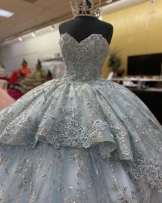 Bluesweet 16 Dresses, Light Blue And Silver Quinceanera Dress, Winter Quinceanera Dress, Light Blue Debut Gown, Icy Blue Quinceanera Dresses, Gray Blue Quinceanera Dresses, Blue Grey Quinceanera Dresses, Quinceanera Dresses Gray, Quinceanera Dresses Colors