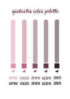 the font and numbers for different types of crayon pens are shown in pink, brown