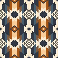 an abstract geometric pattern in brown, blue and beige